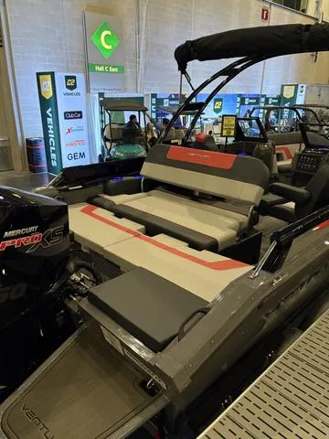 Slide: The Image of 2025 Princecraft Ventura 230 WRL boat with powerful outboard motor. - 3