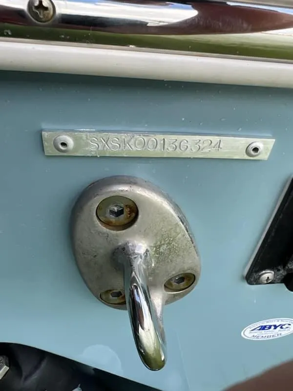 Slide: The Image of 2024 Sea Hunt Ultra 275 SE boat hull identification number and hardware detail. - 23