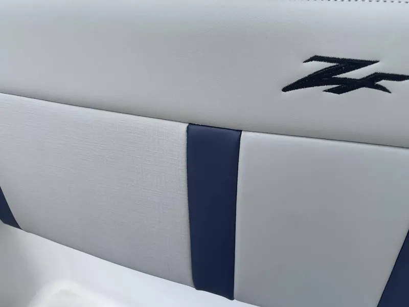 Slide: The Image of Close-up of 2004 Donzi 35 ZF Open boat seat with logo detail. - 18