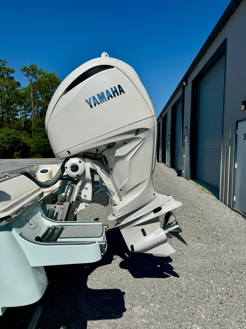 Slide: The Image of 2022 ShearWater 260 Carolina Flair with Yamaha outboard motor. - 4
