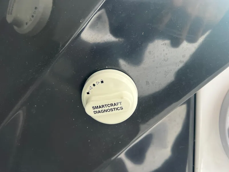 Slide: The Image of SmartCraft Diagnostics button on 2024 Blackfin 272 DC boat dashboard. - 29