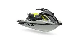 The Image of 2025 Yamaha WaveRunner GP HO, sleek design, gray and yellow accents, side view. - 0