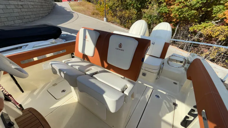 Slide: The Image of 2024 Capoforte FX270 boat interior with dual seats and modern design. - 22