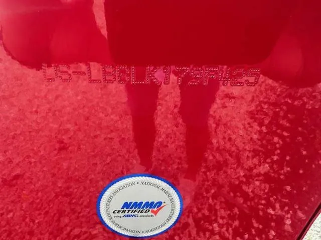 Slide: The Image of Close-up of 2025 Lund 1675 Adventure Sport with NMMA certification sticker. - 8