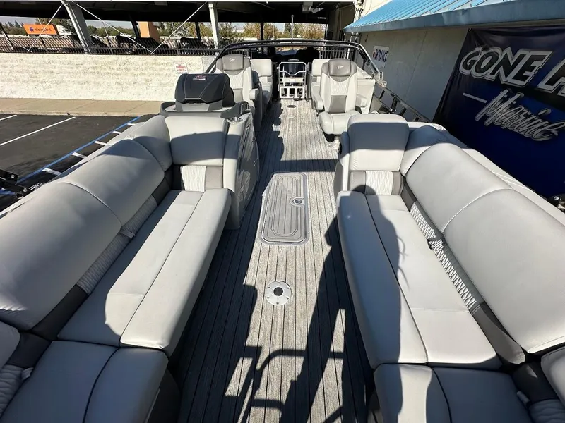 Slide: The Image of 2020 Ranger 2300LS boat interior with spacious seating and modern design. - 16