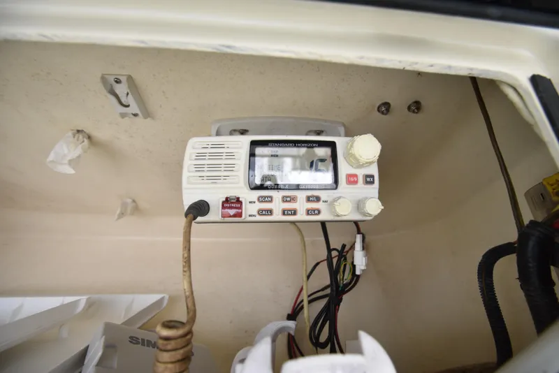 Slide: The Image of Standard Horizon radio equipment in a 2008 World Cat 32 EC boat. - 8