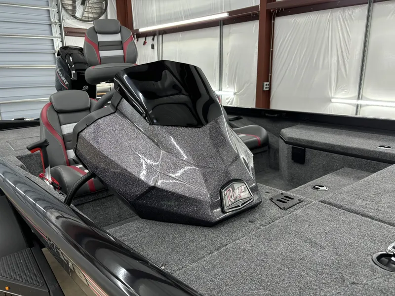 Slide: The Image of 2024 Ranger RT178 boat interior with sleek design and comfortable seating. - 12