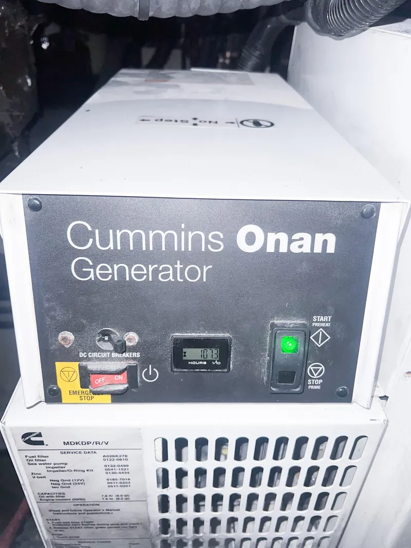 Slide: The Image of Cummins Onan generator in 2005 Sunseeker Predator 68 yacht engine room. - 28
