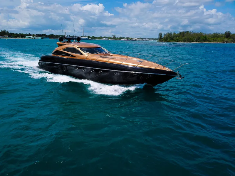Slide: The Image of Luxury Sunseeker Predator 68 yacht cruising on blue waters, 2005 model. - 30