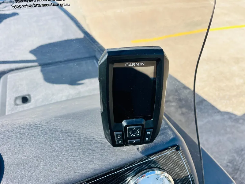 Slide: The Image of Garmin device on 2025 Tracker Bass Tracker Classic XL boat dashboard. - 25