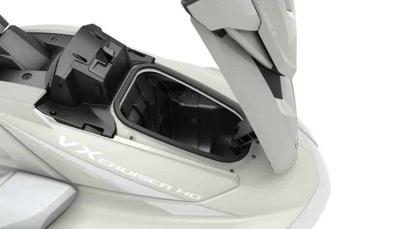Slide: The Image of 2025 Yamaha WaveRunner VX Cruiser HO with open storage compartment. - 7