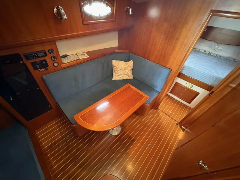 Slide: The Image of Luxurious interior of 2008 Rivolta Coupe 4.5 yacht with kitchen and seating area. - 5