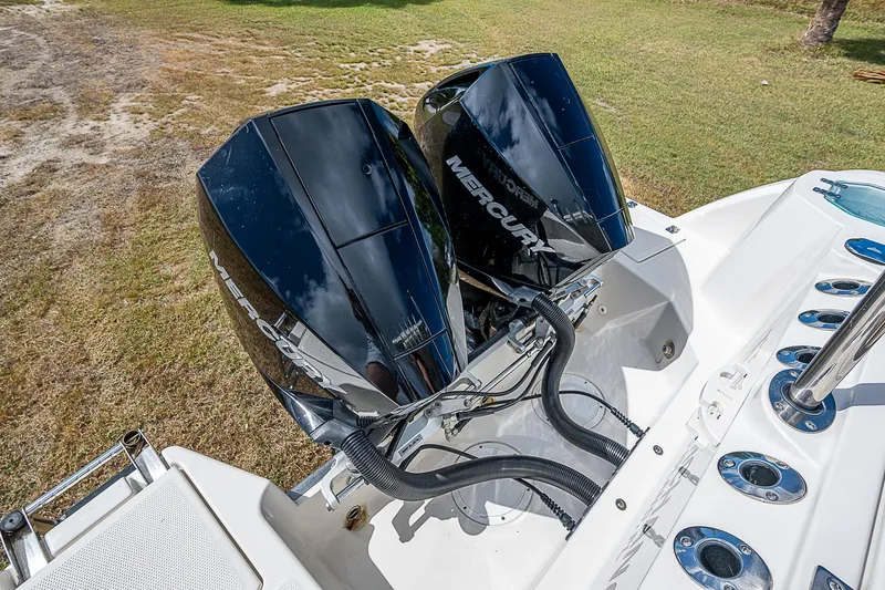 Slide: The Image of Twin Mercury outboard engines on 2022 Sailfish 272CC boat. - 36