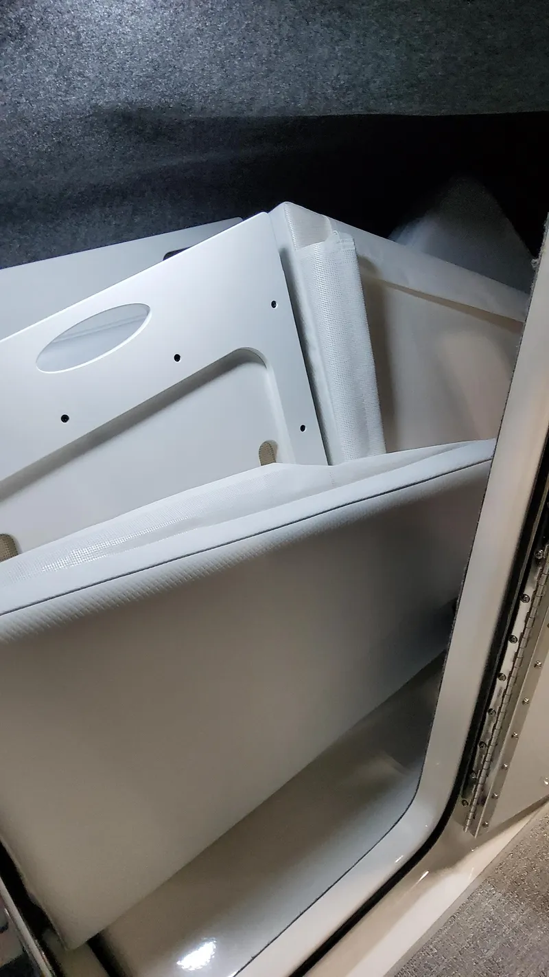 Slide: The Image of Interior view of 2025 Formula 330 Crossover Bowrider I/O boat cabin. - 30