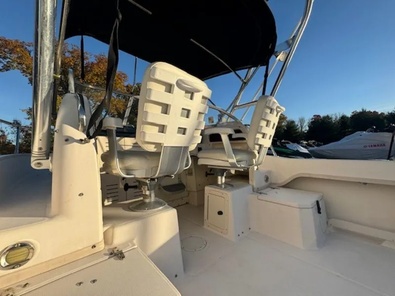 Slide: The Image of 2000 Grady-White 202 Adventure boat interior with seating and canopy. - 11