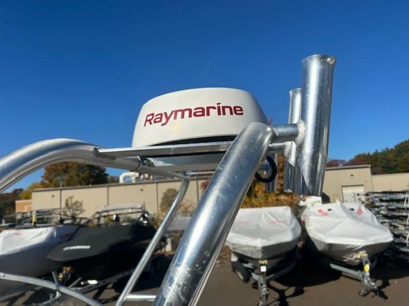 Slide: The Image of Raymarine radar on Grady-White 202 Adventure boat, 2000 model, in a boatyard. - 6