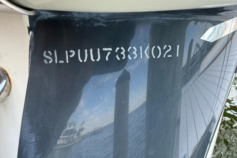 Slide: The Image of 2021 Scout 255 Dorado boat hull identification number (HIN) on display. - 38
