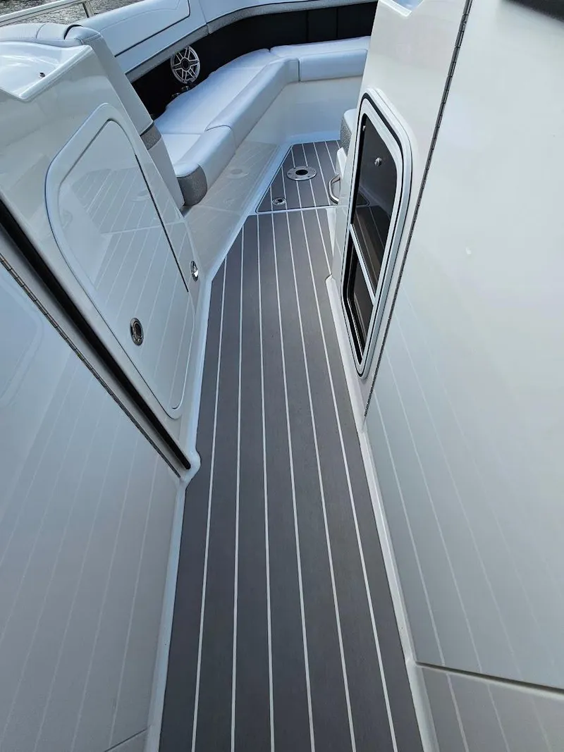 Slide: The Image of 2023 Formula 350 Crossover Bowrider interior with sleek seating and modern design. - 29