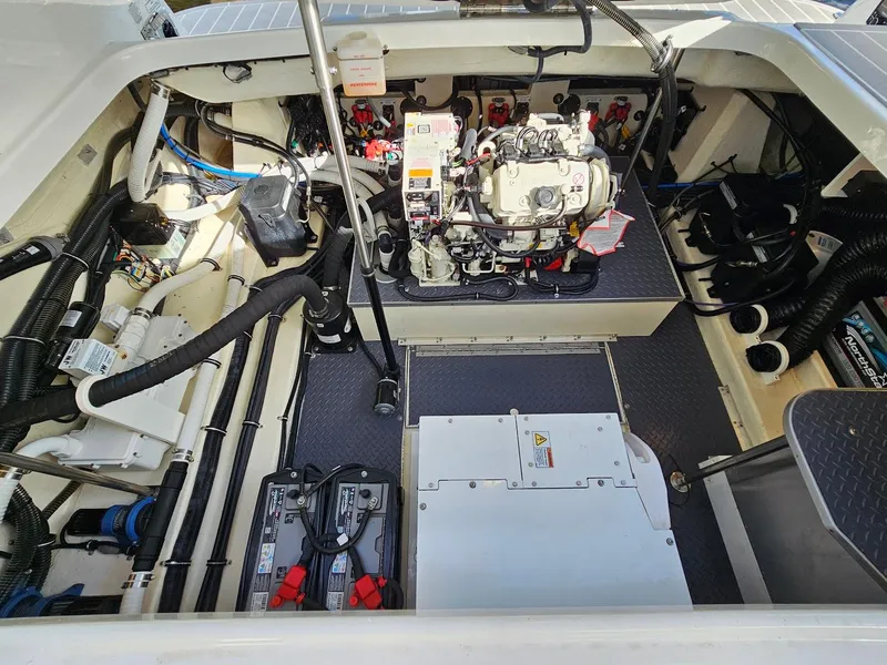 Slide: The Image of 2023 Formula 350 Crossover Bowrider engine compartment with detailed mechanical components. - 41