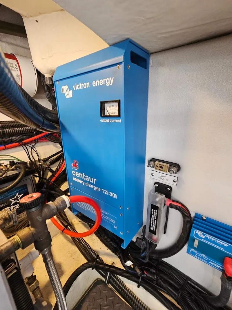 Slide: The Image of Victron Energy Centaur battery charger in 2023 Formula 350 Crossover Bowrider engine room. - 48
