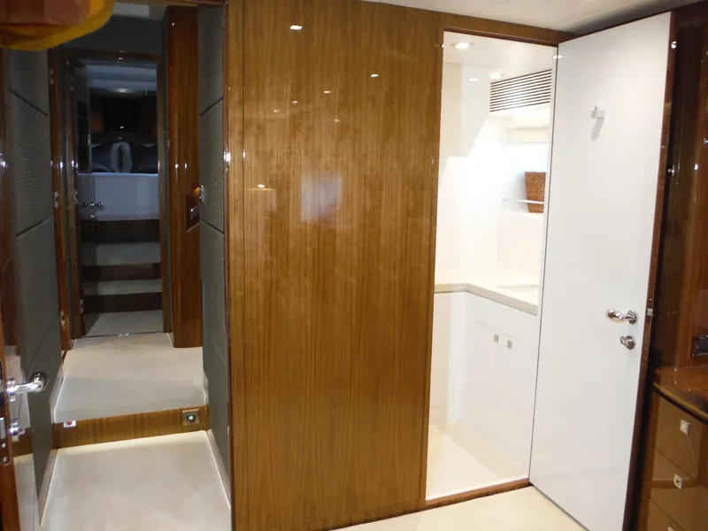 Slide: The Image of Luxurious interior of 2015 Horizon E88 yacht with wood paneling and modern design. - 47