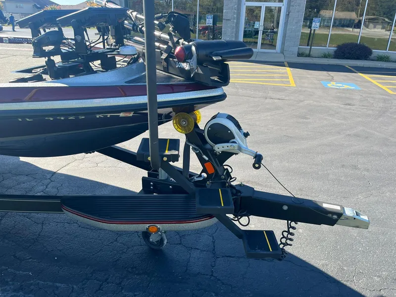 Slide: The Image of 2015 Ranger Z521 Comanche boat trailer with winch in parking lot. - 6