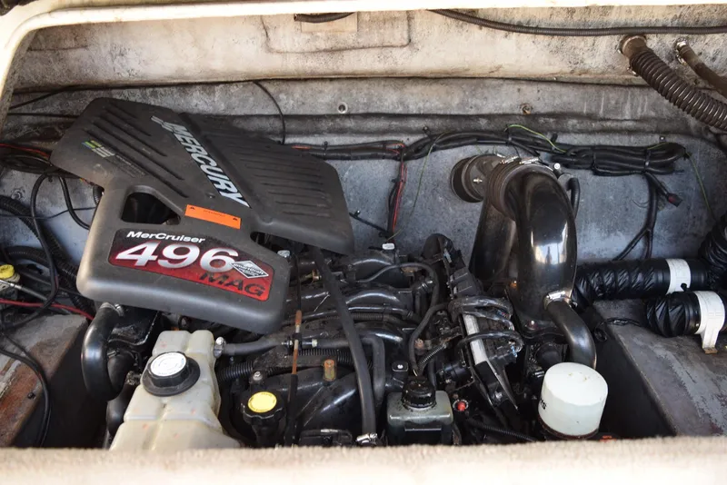 Slide: The Image of Engine compartment of a 2001 Crownline 288 BR with MerCruiser 496 MAG engine. - 24