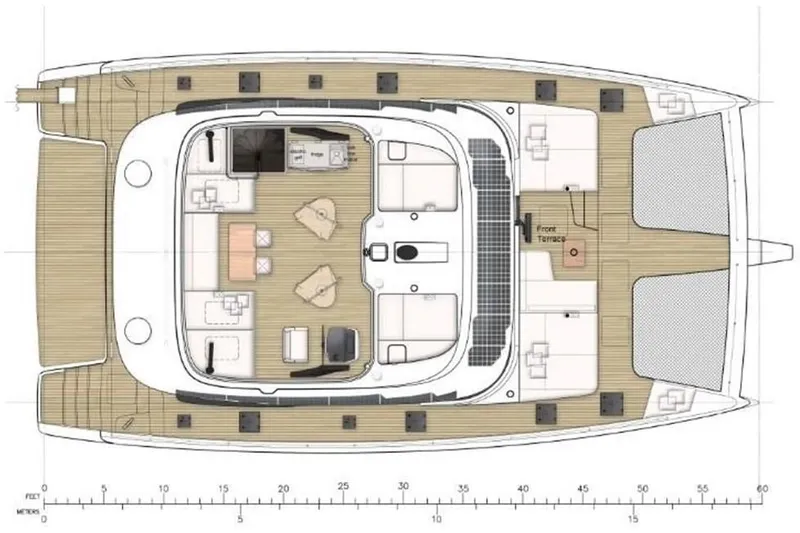 Slide: The Image of Floor plan of 2024 Sunreef 60 Sail yacht, showcasing spacious interior layout and deck design. - 23
