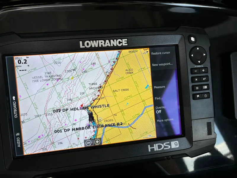 Slide: The Image of Lowrance HDS9 marine GPS displaying nautical chart on Jeanneau NC 895, 2018 model. - 29