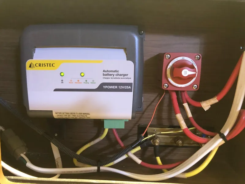 Slide: The Image of Cristec automatic battery charger in 2018 Jeanneau NC 895 boat. - 35