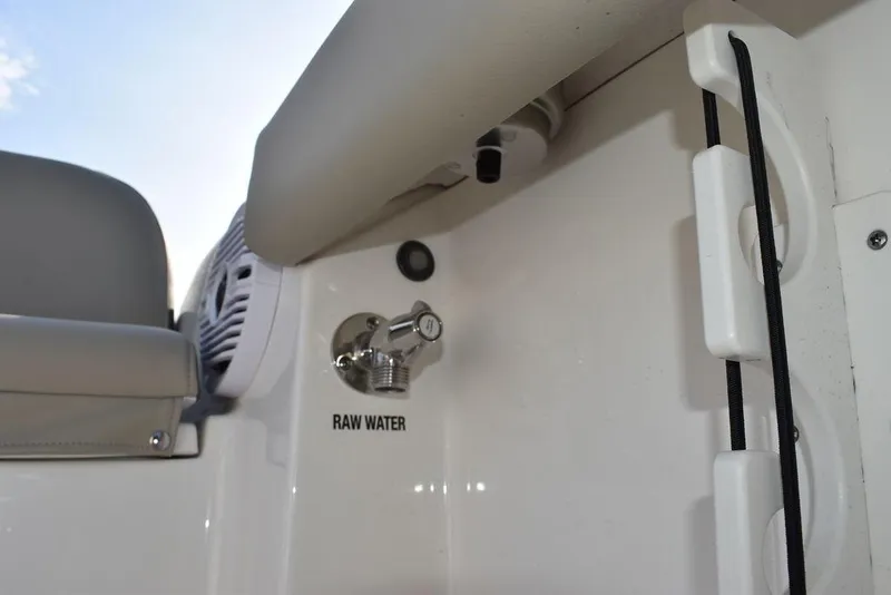 Slide: The Image of 2025 Key West 189 FS boat raw water outlet detail. - 30