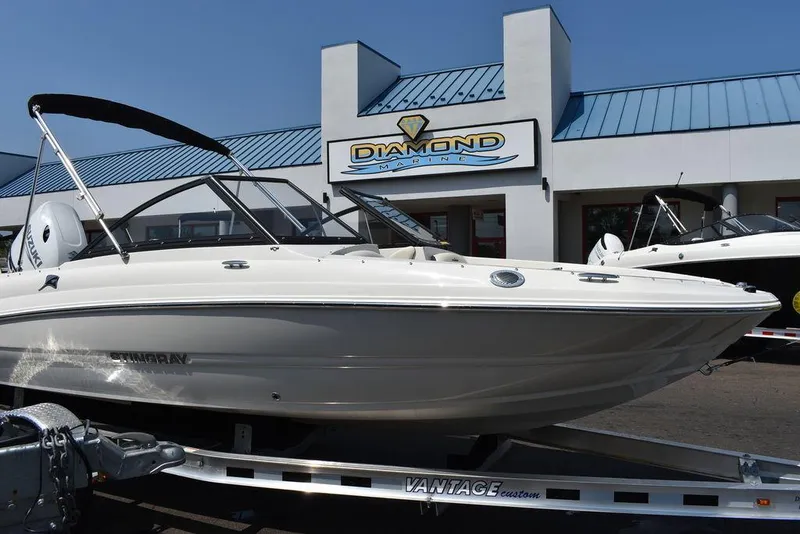 Slide: The Image of 2023 Stingray 191DC boat on trailer at Diamond dealership. - 13