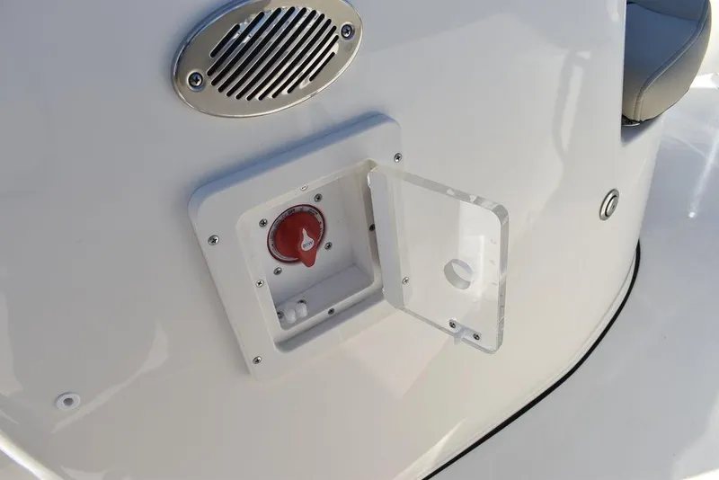 Slide: The Image of Key West 203 FS 2025 boat detail with speaker and access panel. - 18