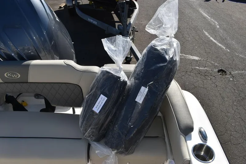 Slide: The Image of Key West 203 FS boat interior with packaged accessories, 2025 model. - 36