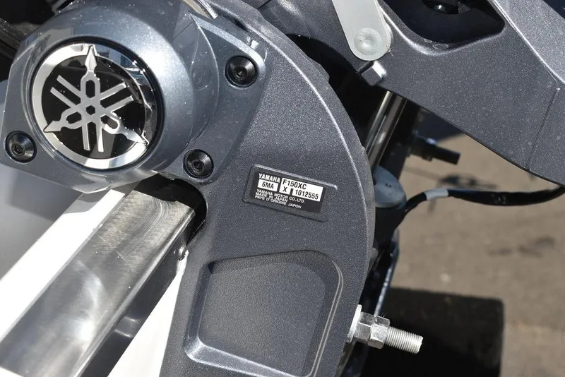 Slide: The Image of Close-up of a Yamaha F150X motor on a 2025 Key West 203 FS boat. - 45