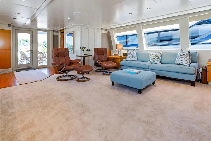 Slide: The Image of Luxurious interior of 2001 Delta 124 Motoryacht with plush seating and elegant decor. - 52