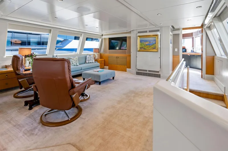 Slide: The Image of Luxurious interior of 2001 Delta 124 Motoryacht with plush seating and elegant decor. - 54