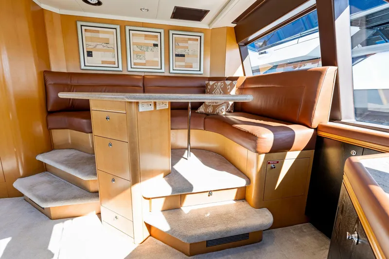 Slide: The Image of Luxurious interior of 2001 Delta 124 Motoryacht with leather seating and modern decor. - 65
