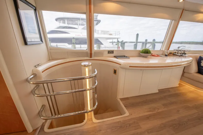 Slide: The Image of Modern kitchen in 1997 Lazzara 76 Motor Yacht with appliances and ocean view. - 20
