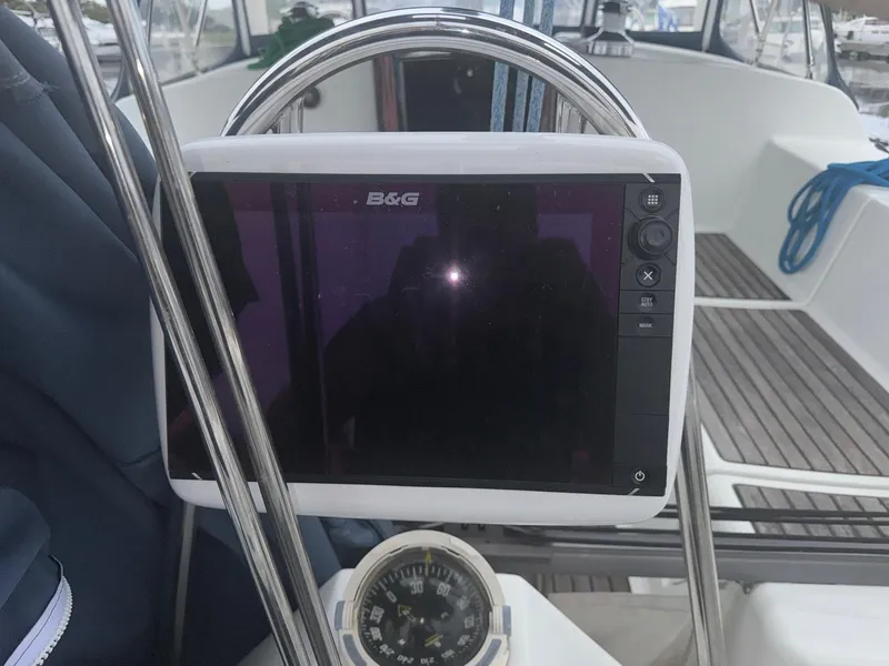 Slide: The Image of B&G navigation system on 2004 Beneteau First 47.7 yacht cockpit. - 9