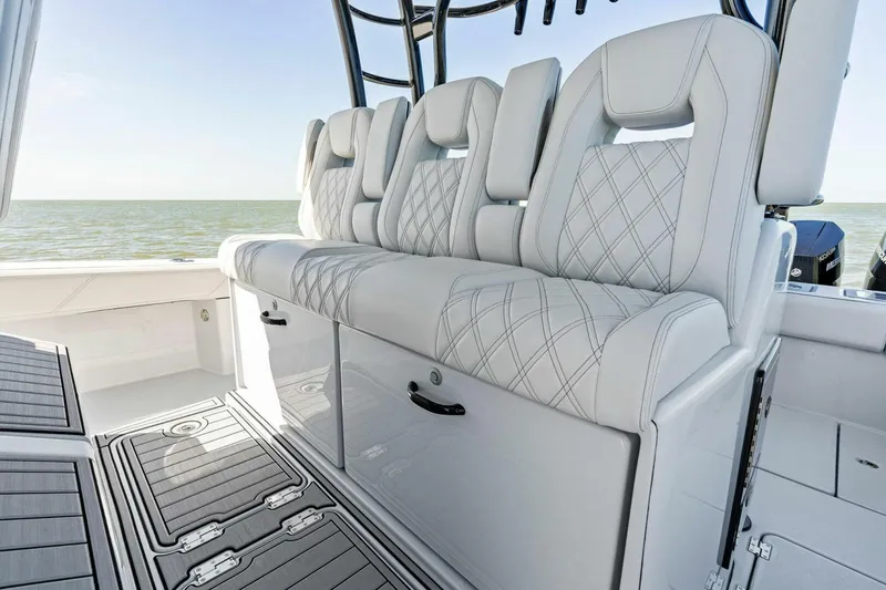 Slide: The Image of 2024 Barker Boatworks 40 High Performance Cat, luxurious seating with ocean view. - 23