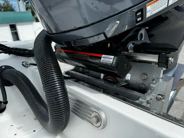 Slide: The Image of Close-up of BlackJack 224 boat engine components, 2025 model. - 10