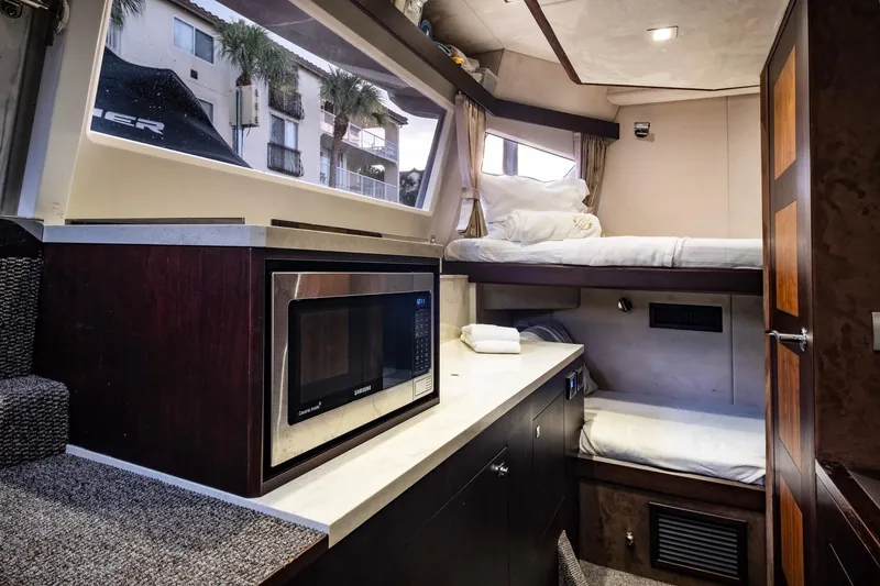 Slide: The Image of Interior of 2020 Galeon 640 Fly yacht with cozy bunk beds and modern amenities. - 43