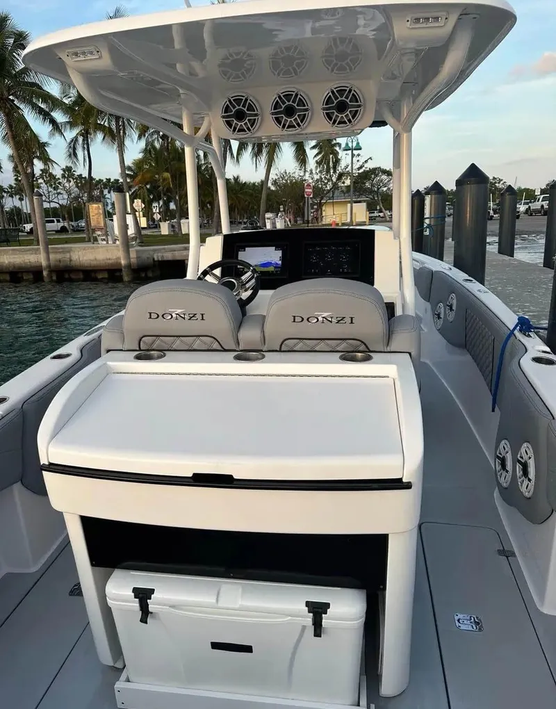 Slide: The Image of 2007 Donzi 35 ZF Open boat with dual seats and modern console. - 10