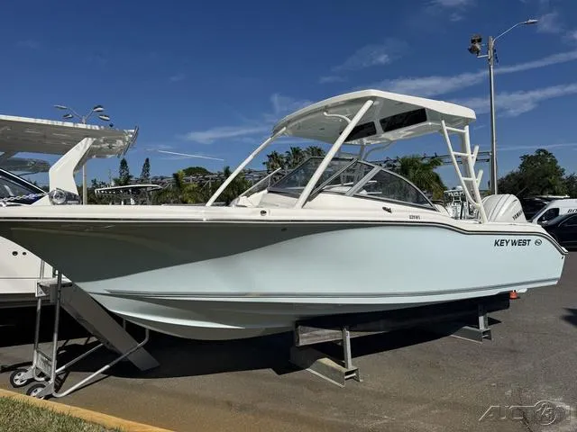 Slide: The Image of 2025 Key West 239 DFS boat with sleek design and modern features. - 2