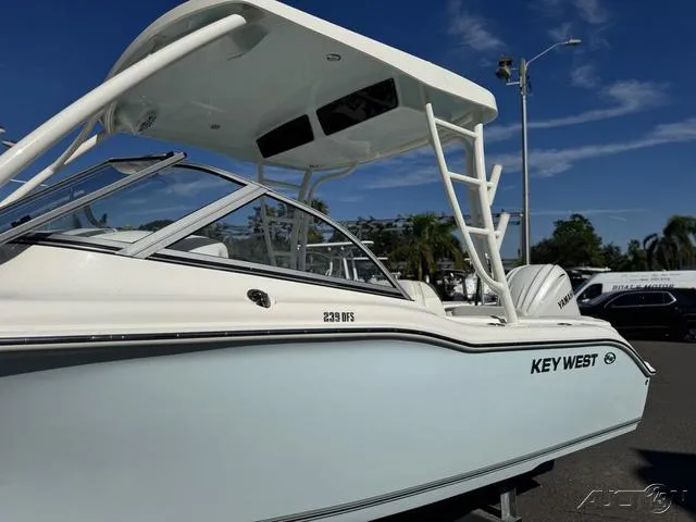 Slide: The Image of 2025 Key West 239 DFS boat with Yamaha engine, side view. - 3