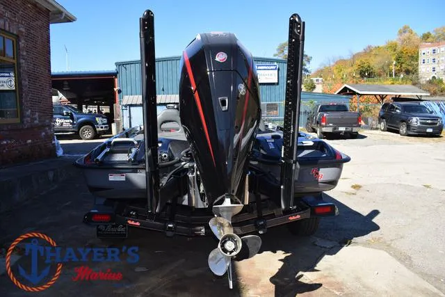 Slide: The Image of 2025 Bass Cat Cougar FTD boat at Thayer's Marine dealership. - 11