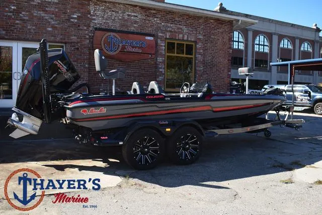 Slide: The Image of 2025 Bass Cat Cougar FTD boat at Thayer's Marine dealership. - 3