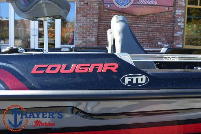 Slide: The Image of 2025 Bass Cat Cougar FTD boat at Thayer's Marine dealership. - 5
