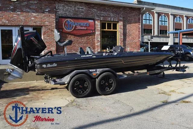 Slide: The Image of 2025 Bass Cat Cougar FTD boat at Thayer's Marine dealership. - 35